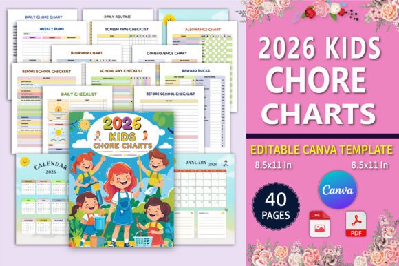 2026 Kids Chore Chart Planner