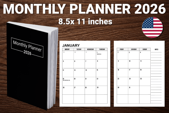 2026 Monthly Planner KDP Interior