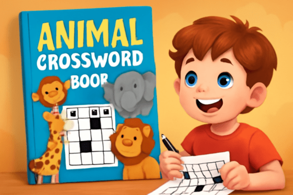 Animal-Themed Crossword Book Easy 50