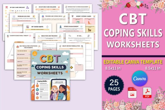 CBT Coping Skills Worksheets Canva