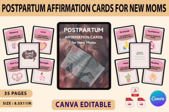Postpartum Affirmation Cards for New Mom