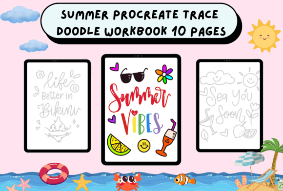 Summer Trace Doodle Workbook