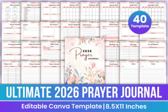 Ultimate 2026 Prayer Journal Canva Kdp